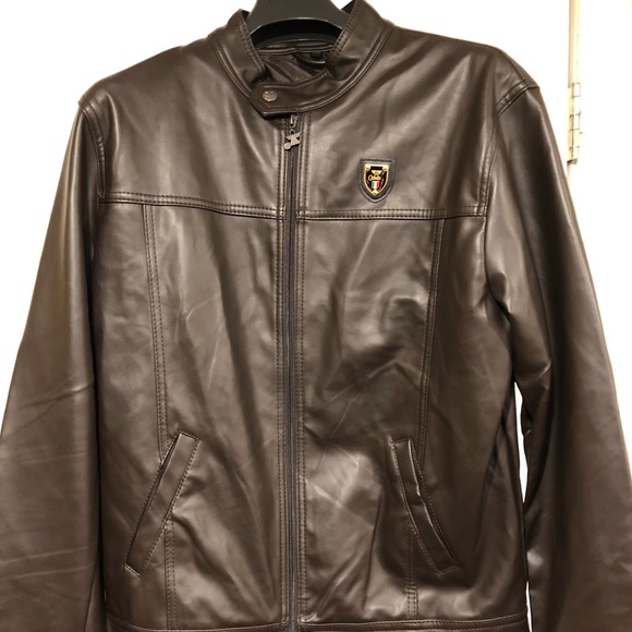 Armani Collezioni Other - Armani Collezioni Mens faux leather brown jacket